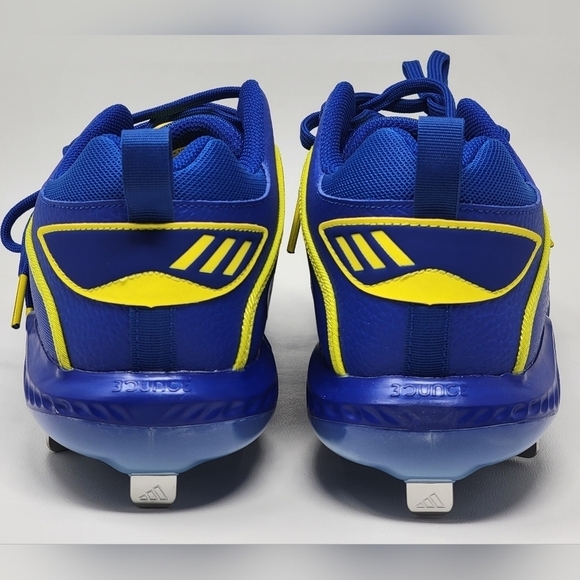 Adidas Bounce Baseball Metal Cleats GZ0451 Men\'s Size 14 Blue/Yellow New main image 10